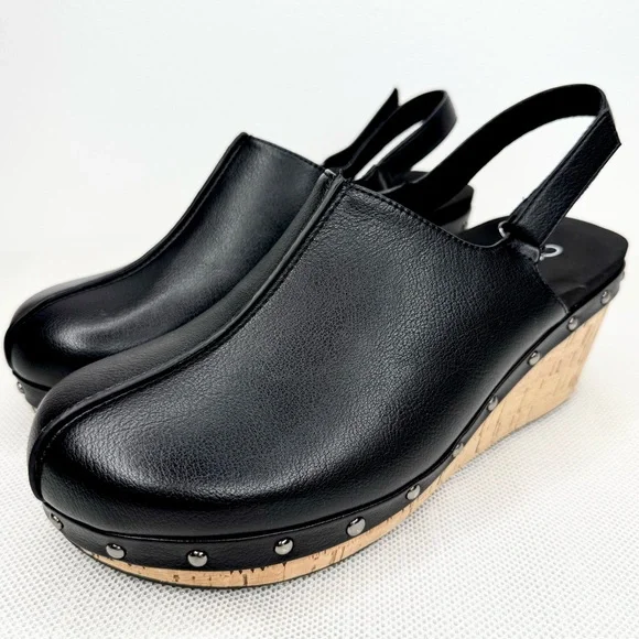 NEW Corkys women's size 8 Make Em Blush black platform comfort clog sandals - Picture 1 of 7